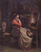 Jean Baptiste Camille  Corot L'atelier (mk11) oil painting